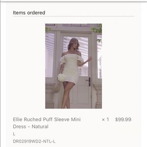 White Meshki Mini Puffer Dress - Size Large